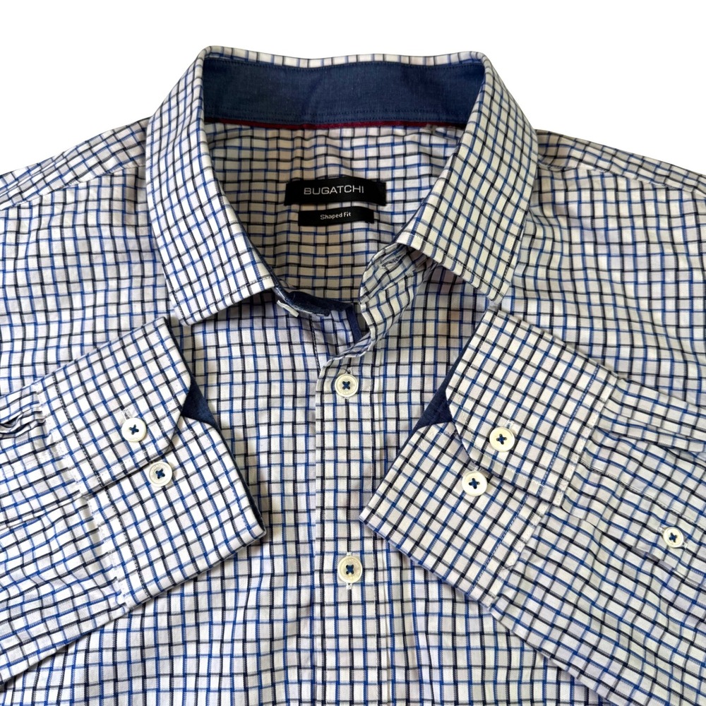 BUGATCHI Shaped Fit Button Up Casual Dress Shirt Multicolor Size X-Large‎